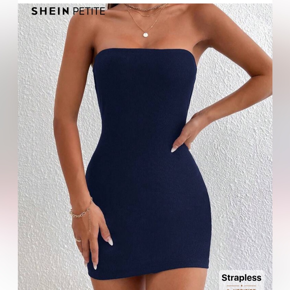 SHEIN Petite strapless dress